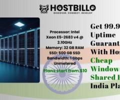 Get 99.9% Uptime Guarantee With Hostbillo's Cheap Windows Shared Hosting India Plans