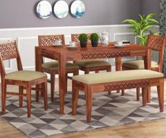 Elegant and Durable Sheesham Wood Dining Table by Sonaarts for Your Home