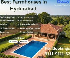 Dozzy Farm Houses Rentals  With Capacity 26 To 50 in Hyderabad